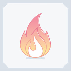 Poster - A vibrant illustration of a stylized flame element, rendered in a gradient of warm colors, representing energy and heat, set against a neutral background.