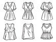 © Maharun - V-neck Dress line art icon stylish outline artwork