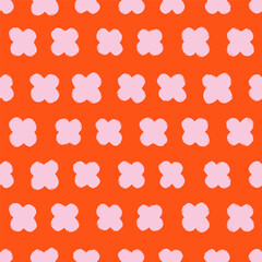 Fototapete - Abstract pattern, seamless texture. Endless design with funky flowers. Repeating printable print for textile, fabric, wrapping. Modern floral background for cloth, decoration. Flat vector illustration