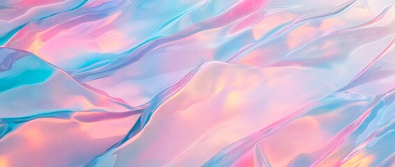 Wall Mural - translucent plastic surface shimmers with soft hues of pink and blue, creating a dreamy effect. ligh