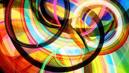 Poster - Vibrant abstract swirls digital art colorful patterns modern design close-up visual creativity for art enthusiasts