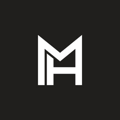 Leinwandbilder - Letter MH or HM logo vector template.