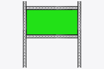 Aufkleber - A Hanging LED Mockup green screen SIGN in light box on the street, Digital Grenn screen LED technology for realistic screen vector illustration