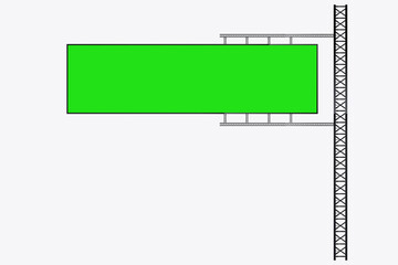 Aufkleber - The green screnn Hanging LED Mockup in the column for advertising light box on the street, Digital Grenn screen LED technology for realistic hanging screen