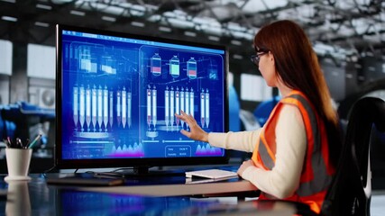 Poster - Woman Working In Power Plant Electricity