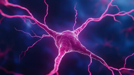 Poster - Glowing Neurons with Electric Signals in Abstract Digital Space Representing Neural Connections and Brain Activity