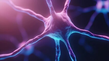 Poster - Stunning abstract depiction of neurons showcasing intricate connections and vibrant colors in a digital art style