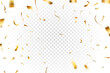 © graphicdepend - golden shiny confetti and ribbon explosion on trasnparent background