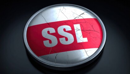 Poster - SSL Security Seal Logo on Cracked Background