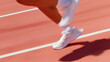 © Broccolini - Athlete's sneakers, close up of feet, feet of athlete running on track, running, fast speed, sports