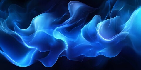 Fototapete - Abstract Blue Waves and Luminous Depths with Dancing Shadows in Motion, Perfect for Art and Design