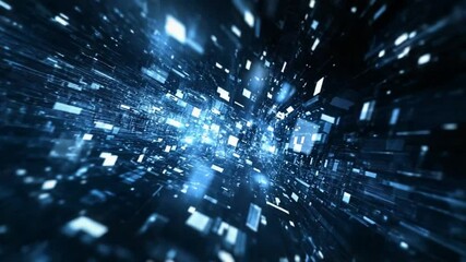 Fototapete - Futuristic Digital Data Stream Visualization for Technological Innovation Concept