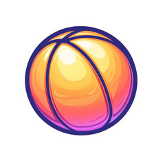 Poster - Vibrant Basketball Art Colorful Sports Equipment Illustration Playful Ball on transparent background