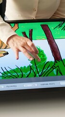 Poster - Graphic Designer Woman Creates Art In Office