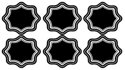 Poster - Black and white ornamental decorative frames with empty space for text or design elements on a clean white background