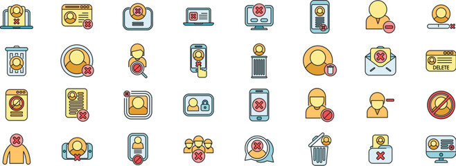 Poster - Icons depicting user removal, profile deletion, and access blocking across diverse platforms