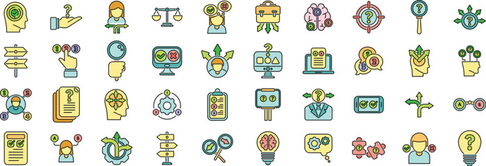 Poster - collection of icons depicting decision making and strategic thinking
