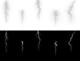 Poster - Transparent, lightning, white, storm — celestial PNG bolt striking through dark sky. PNG Overlay with divine glow, electric flash, and radiant abstract force for dramatic weather design.