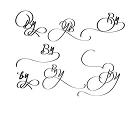 Poster - BY Logo – Elegant Calligraphy Monogram with Interlocked B and Y Letters for Luxury Branding
