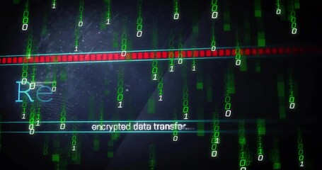 Aufkleber - Dark UI starting Receiving text fading while load bar filling red streaming showing secure download