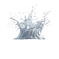 Poster - Water Splash Crown Liquid Burst Moment with Droplets on Black Motion on transparent background