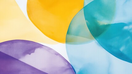 Poster - Abstract watercolor design with overlapping circles of vibrant colors.