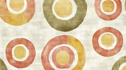 Poster - Abstract pattern of concentric circles in muted colors.
