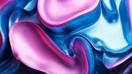 Poster - abstract animation featuring flowing purple and blue liquid, creating hypnotic visual patterns and s