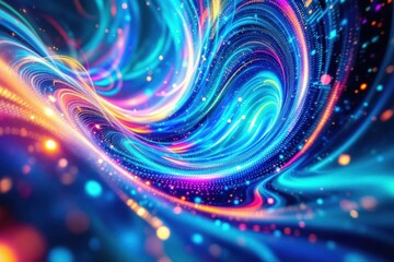 Fototapete - Colorful abstract swirling patterns with flowing light effects