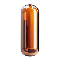 Leinwandbilder - Amber Capsule Reflective Rounded Rectangular Shape in Golden Hues against on transparent background