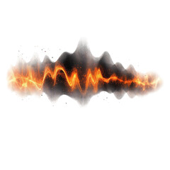 Poster - Fire wave glowing effect energy stream light background abstract on transparent background