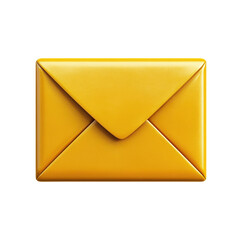 Poster - 3D Yellow Envelope Icon Message Notification Mail Email Letter Contact on transparent background