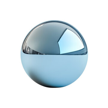 Chrome Orb Reflection Metallic Ball Shiny Sphere Round Surface Polished on transparent background