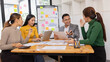 © SOMKID - Group of business people working together with dashboard analysis and data management in conference room, Corporate business and dashboard to presentation concept.