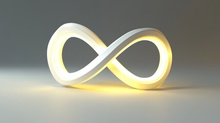 Poster - Illuminated infinity symbol on a neutral background.