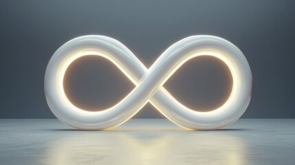 Poster - Illuminated infinity symbol on a grey background.