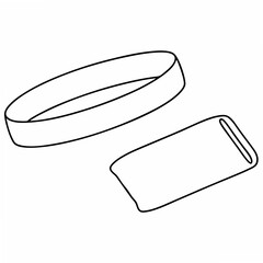 Poster - Minimalist line art illustration featuring a wristband and a phone or tablet case design concept