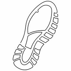 Poster - Outlined footprint sole illustrative graphic perfect for branding and footwear product designs with transparency.