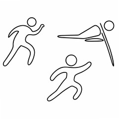 Poster - Abstract line art depicting dynamic human figures in motion suitable for various designs