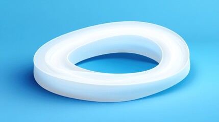 Poster - Abstract light blue background with a white ring shape.