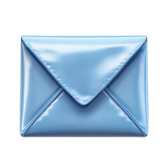 Poster - Glossy Sky Blue Envelope Modern Communication Icon Delivery Send Message on transparent background