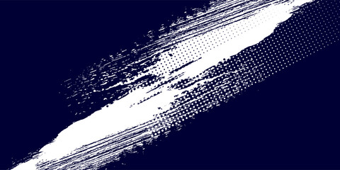 Aufkleber - Dots halftone white & blue color pattern gradient grunge texture background. Dots pop art comics sport style vector illustration.