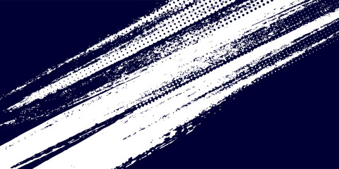 Aufkleber - Dots halftone white & blue color pattern gradient grunge texture background. Dots pop art comics sport style vector illustration.