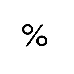 Poster - A simple black percentage sign on a white background
