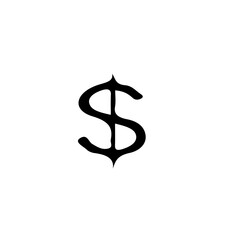 Poster - A black and white stylized dollar sign illustration