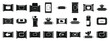 © anatolir - Wet wipes package icons set. Collection of wet wipe packages showcasing various dispensing methods, including pop up, resealable, and individually wrapped wipes, suitable for hygiene and cleaning