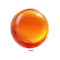 Poster - Golden orb light reflection liquid burst beautiful amber oil drop on black on transparent background