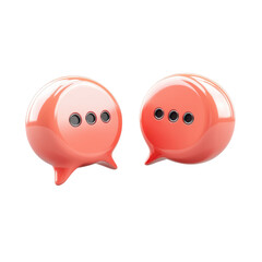 Poster - Two coral speech bubbles communicate a shared idea a conversation flowing on transparent background
