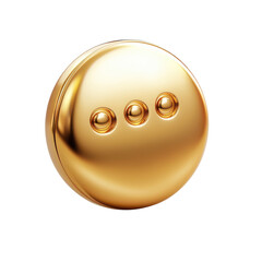 Leinwandbilder - Golden Sphere with Three Dots Metallic Orb Icon 3D Render Abstract Design on transparent background