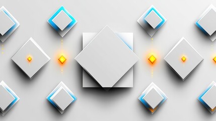 Poster - Abstract geometric pattern of layered squares.